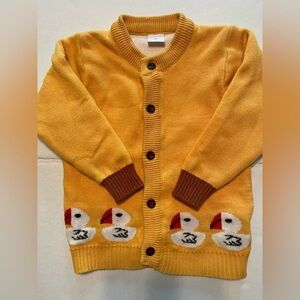 Jiagmen YueHua Thick Knit Yellow White Duck Childs Sweater Size 3Y